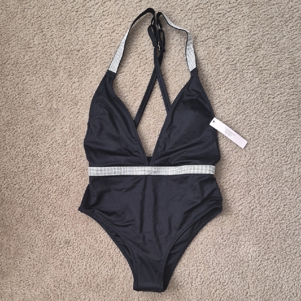Victoria's Secret Black and Silver One-Piece Swimsuit